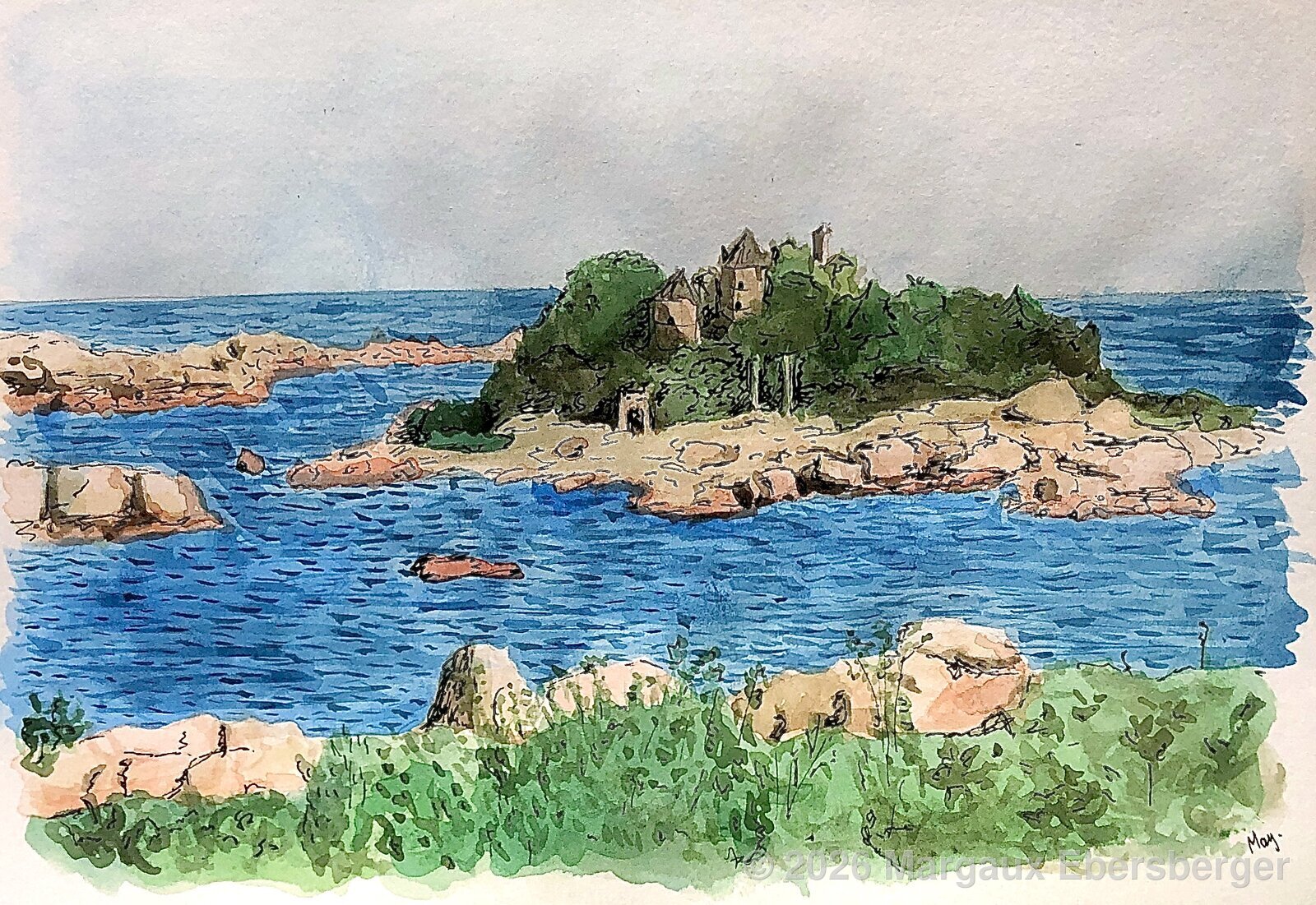 Bretagne, aquarelle et encre de Chine, 2024