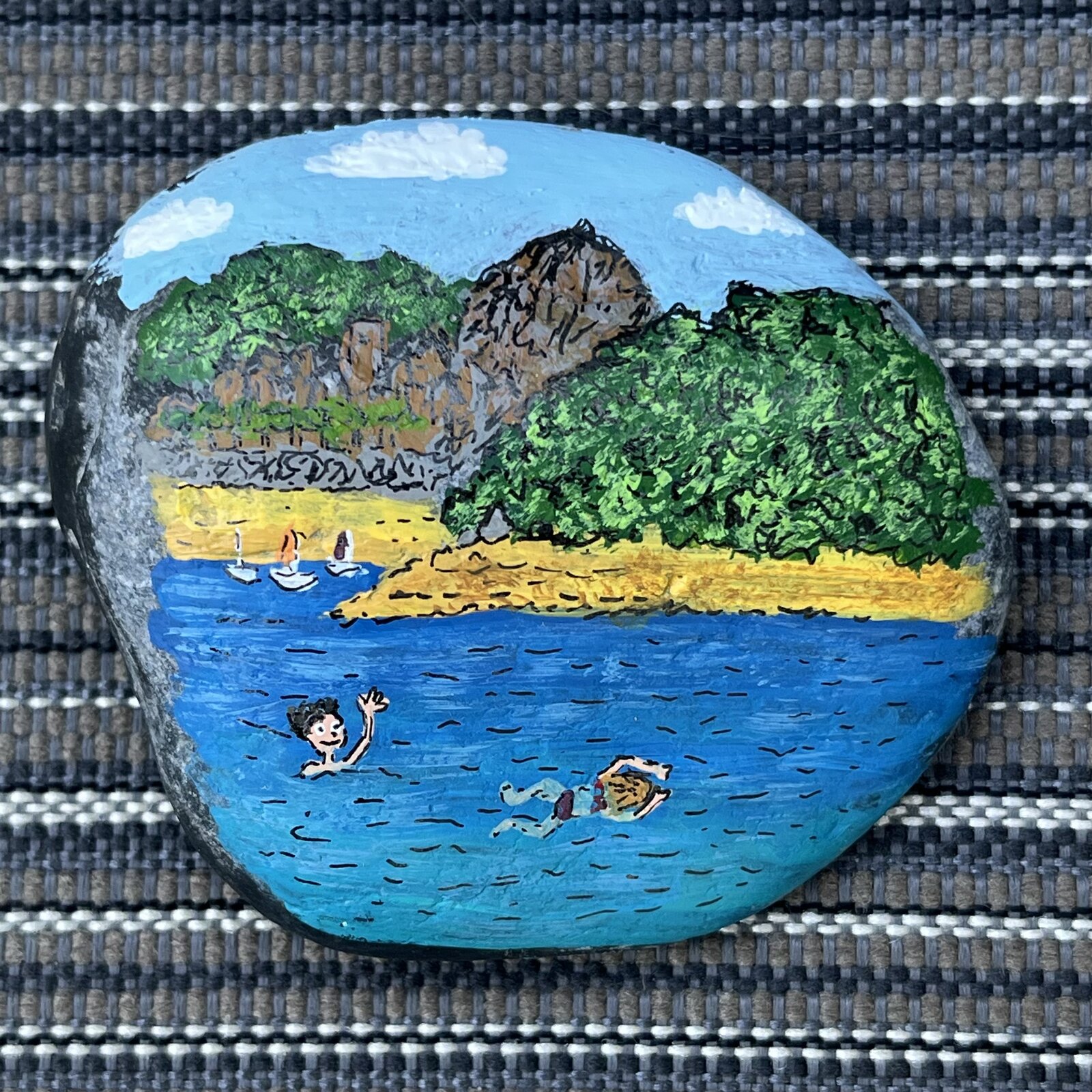 Gorges du Verdon, acrylique sur galet, 2026